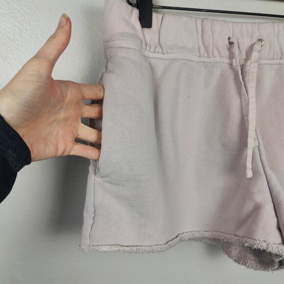 James Perse Sweat Shorts Womens Medium 2 Light Pink Cotton Drawstring Lounge - Picture 3 of 9